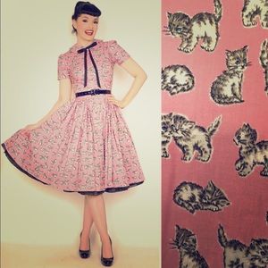 NWOT Bernie Dexter Darlene “Pink Kittens” Dress